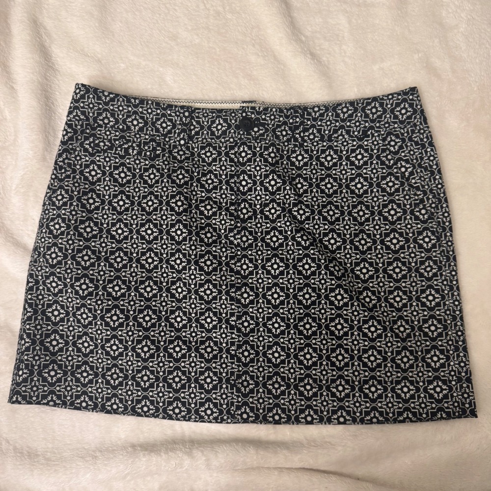 Old Navy Pixie Mini Skirt‎ Black White Geometric Tile Print Size 6